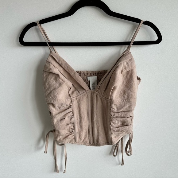 H&M Pink Beige Crop Top XS - Picture 4 of 7